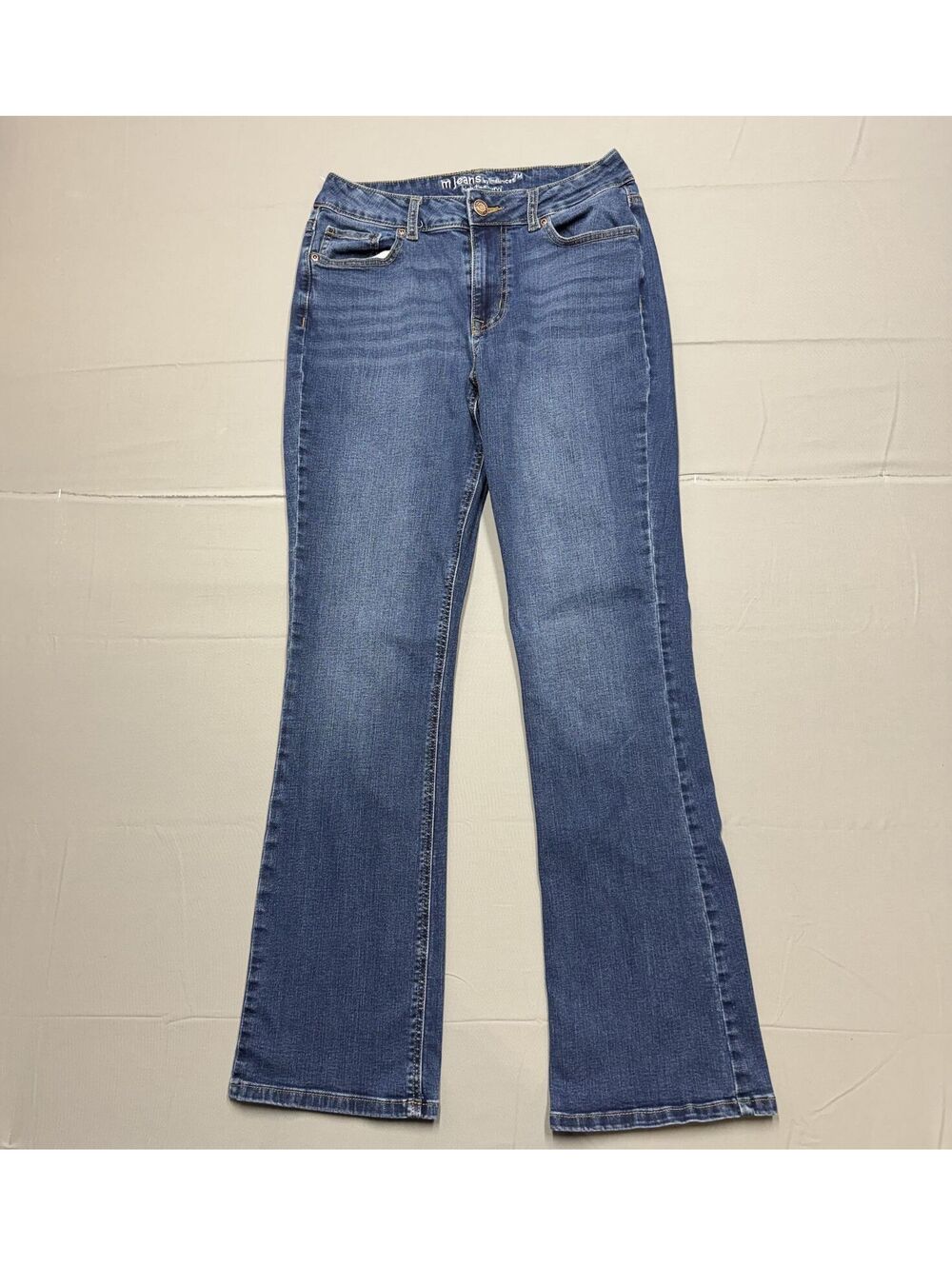 Maurices Womens M Jeans High Rise Curvy Bootcut Denim Size 8 Reg Blue Dark Wash